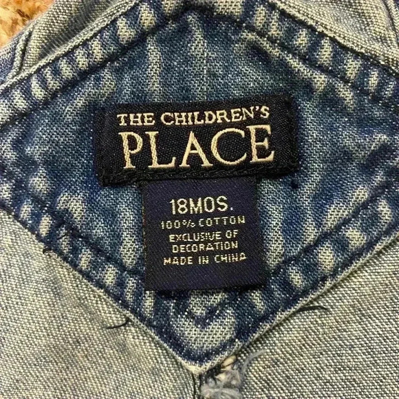 Children’s Place Jean Denim Overalls 18 mos - Picture 8 of 10